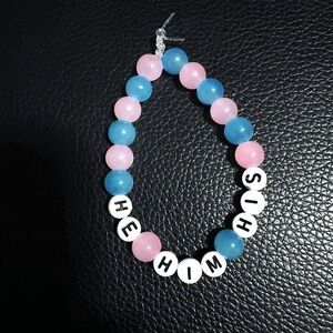 Pink and Blue Beaded Kids Bracelet